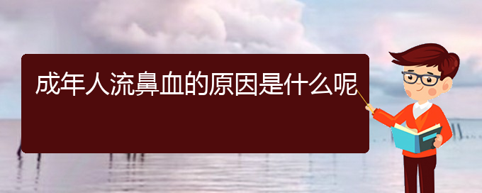 (治鼻出血貴陽(yáng)最好的醫(yī)院)成年人流鼻血的原因是什么呢(圖1)