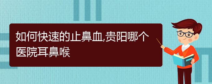 (貴陽看鼻出血的公立醫(yī)院)如何快速的止鼻血,貴陽哪個醫(yī)院耳鼻喉(圖1)